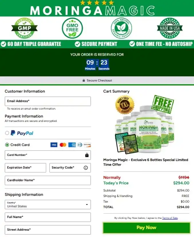 Moringa Magic Order Page